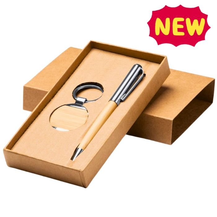 Set Premium de Pix și Breloc din Bambus Personalizat - Atelier Magic
