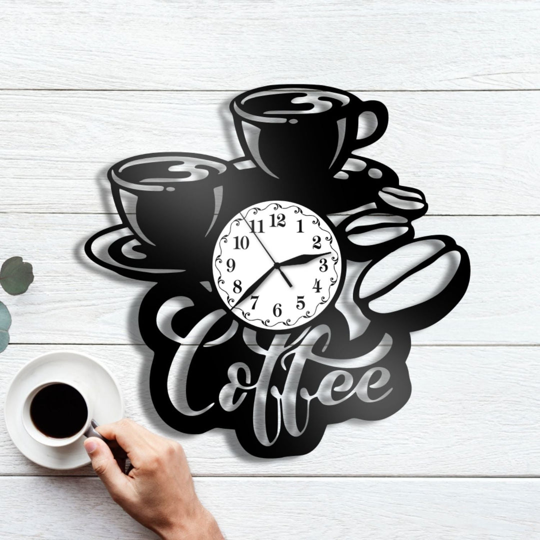 Ceas cadou cu cana si boabe de cafea - Cadouri Personalizate