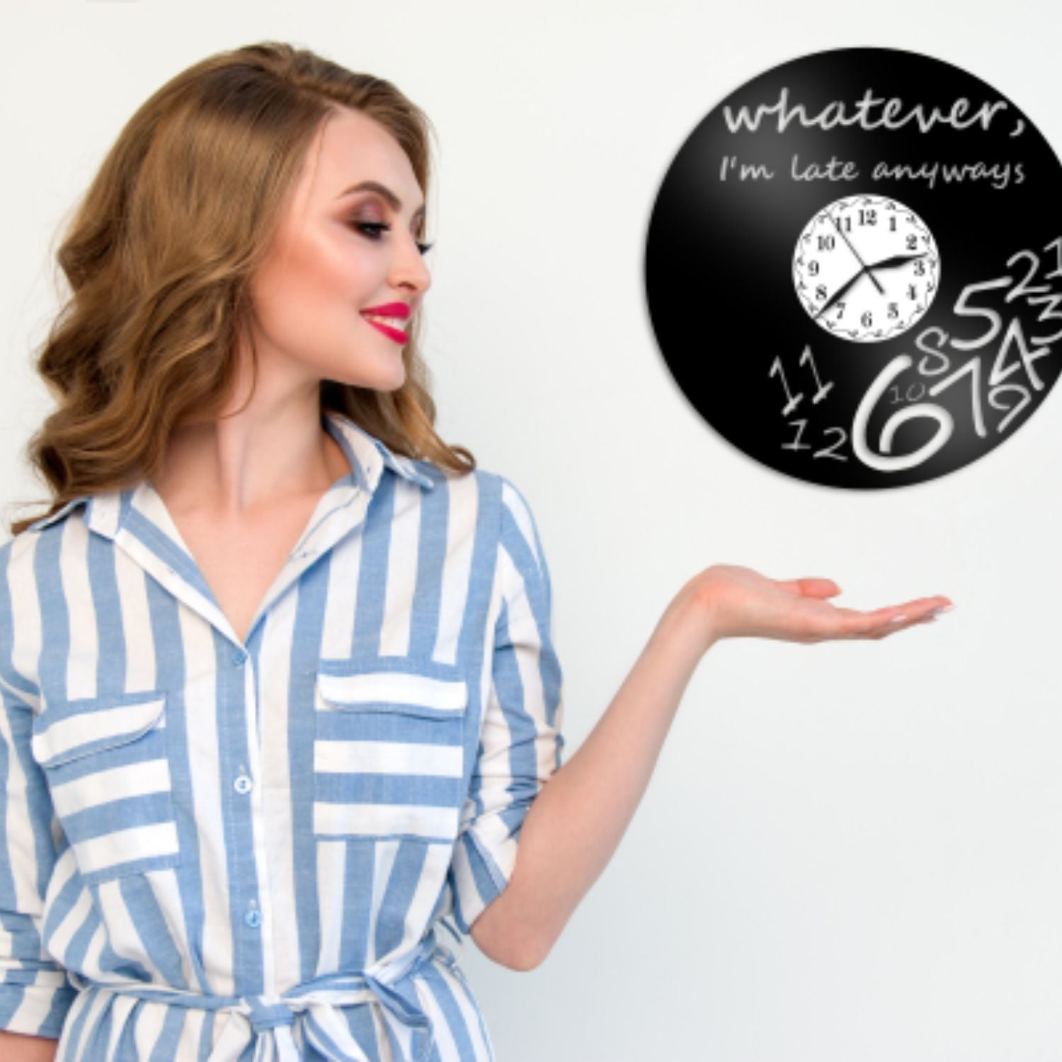 Ceas cadou I'm late anyways - Cadouri Personalizate