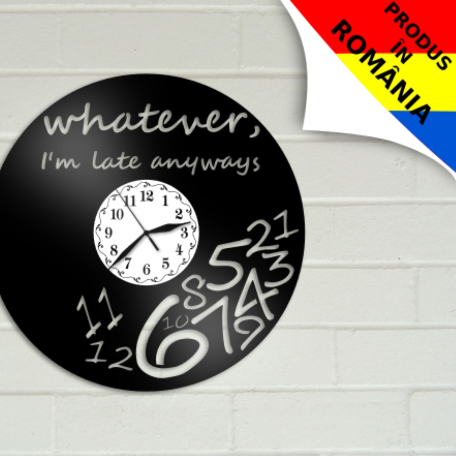 Ceas cadou I'm late anyways - Cadouri Personalizate
