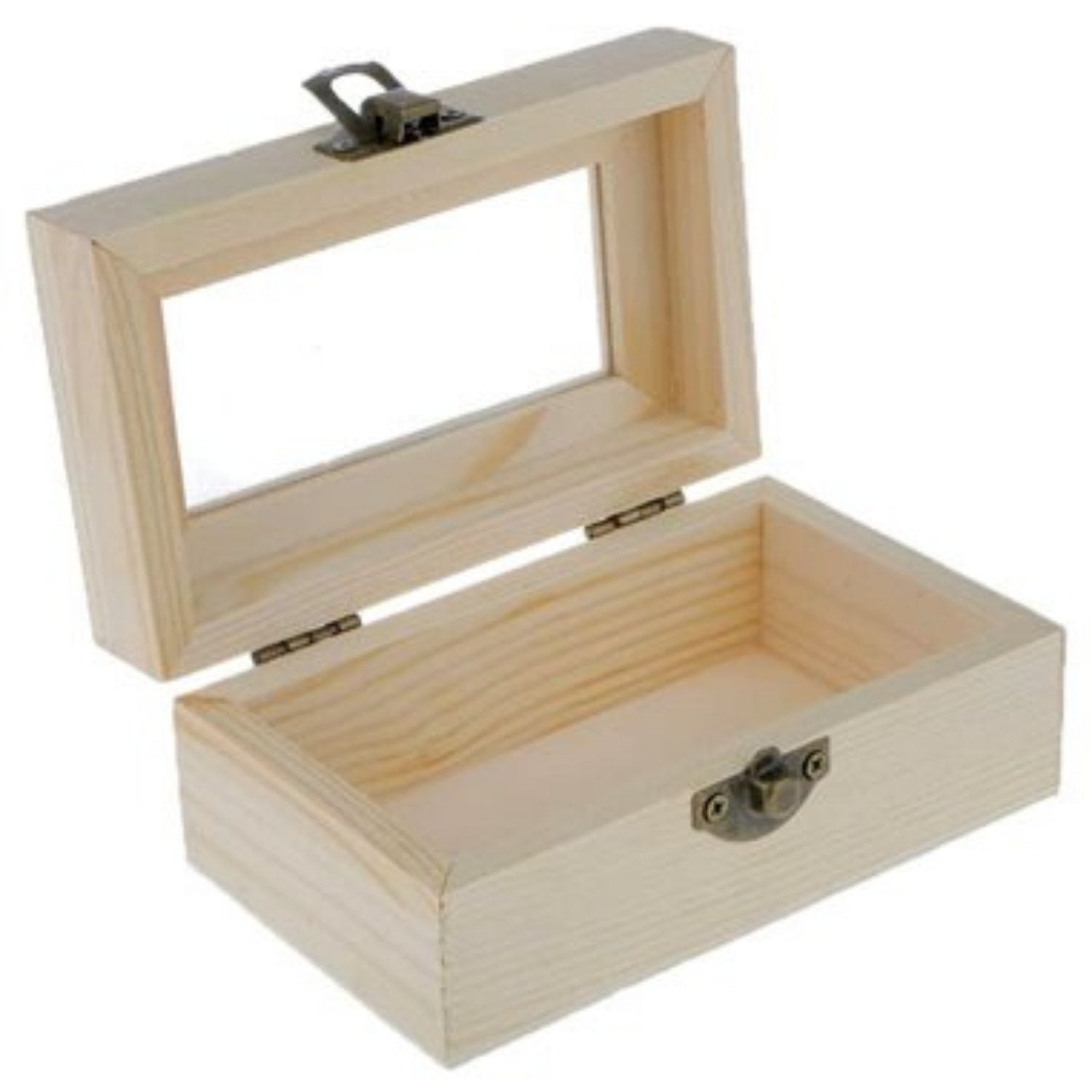 Cutie de lemn dreptunghiulară cu geam personalizabilă - Cadouri Personalizate