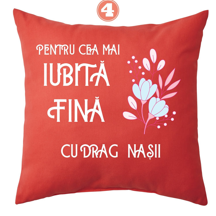 Pernă cadou pentru nași sau fini - Cadouri Personalizate