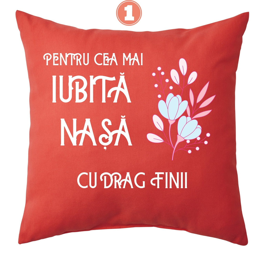 Pernă cadou pentru nași sau fini - Cadouri Personalizate