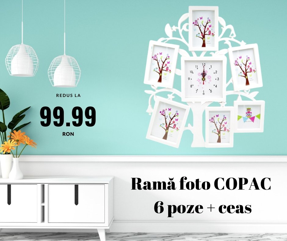 Rama foto ceas Copac 6 poze - Cadouri Personalizate