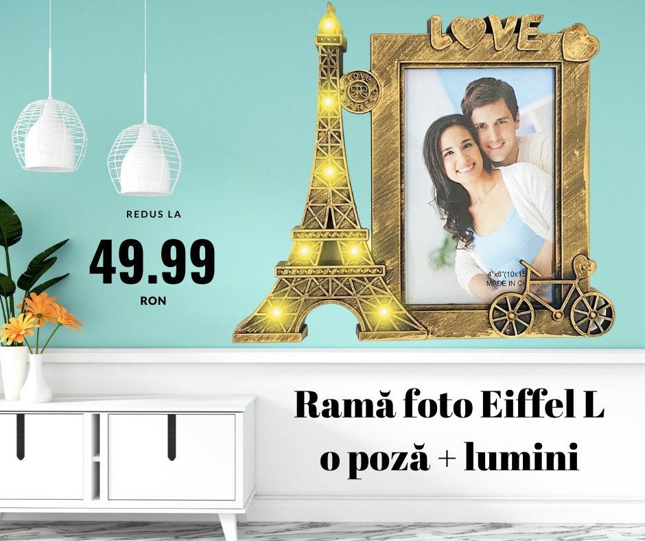 Rama foto colaj cu lumini EIFFEL 1 poza - Cadouri Personalizate