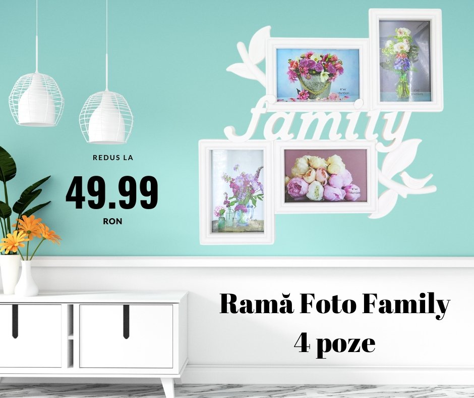 Ramă foto colaj Family 4 poze - Cadouri Personalizate