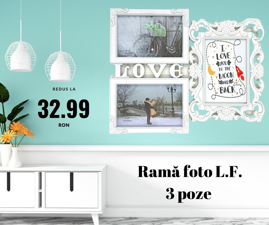 Rama foto colaj LOVE FLOWER 3 poze - Cadouri Personalizate