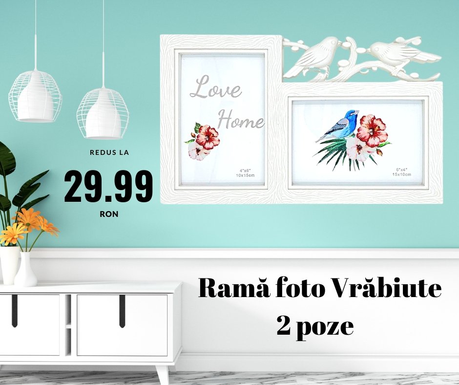 Rama foto colaj Vrabiute 2 poze - Cadouri Personalizate