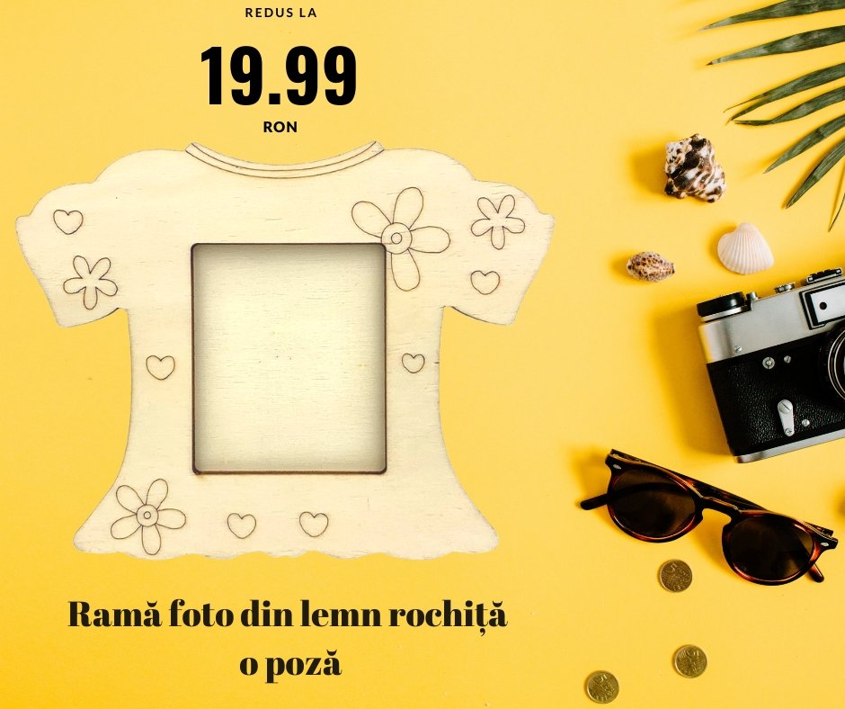 Rama foto lemn rochita - Cadouri Personalizate