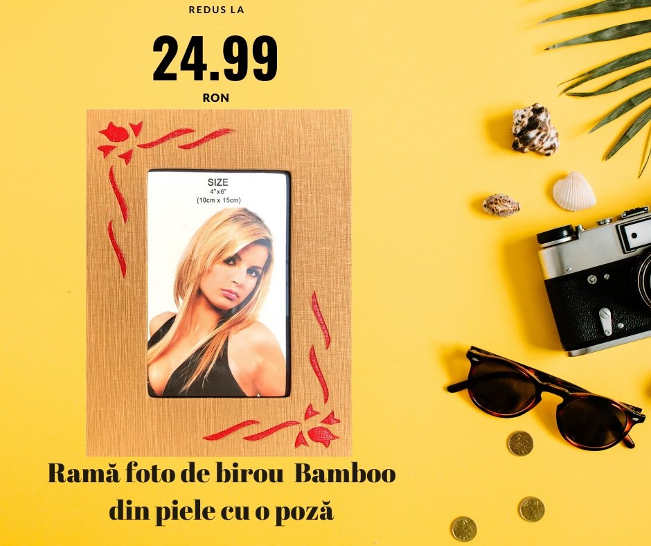 Rama foto piele BAMBOO - Cadouri Personalizate