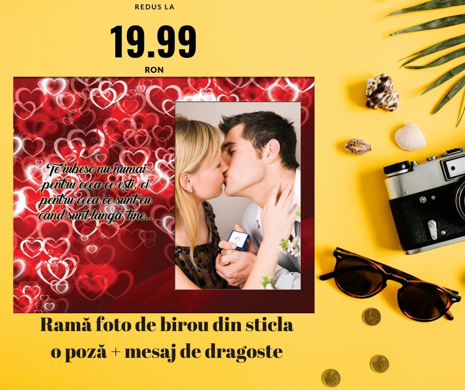 Rama foto sticla TE IUBESC 1 - Cadouri Personalizate
