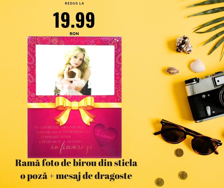 Rama foto sticla TE IUBESC 2 - Cadouri Personalizate