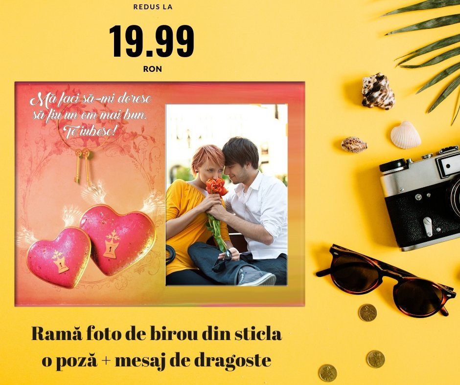 Rama foto sticla TE IUBESC 6 - Cadouri Personalizate