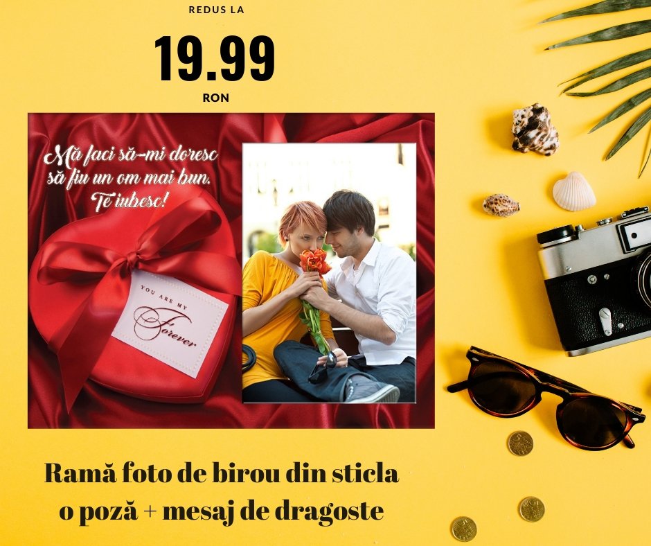Rama foto sticla TE IUBESC 7 - Cadouri Personalizate