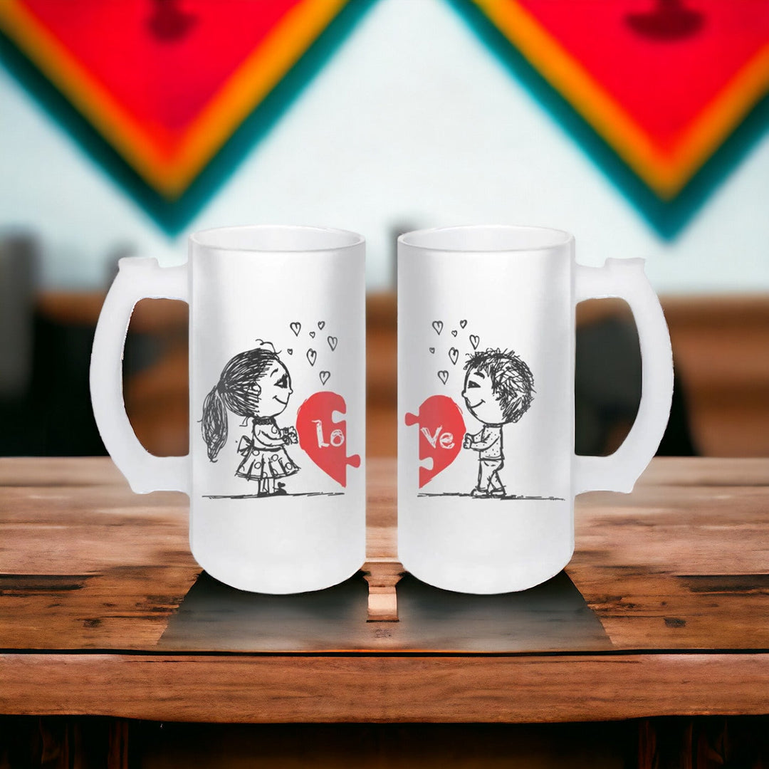 Set 2 Halbe Personalizate din Sticlă Sablată - Cadouri Personalizate