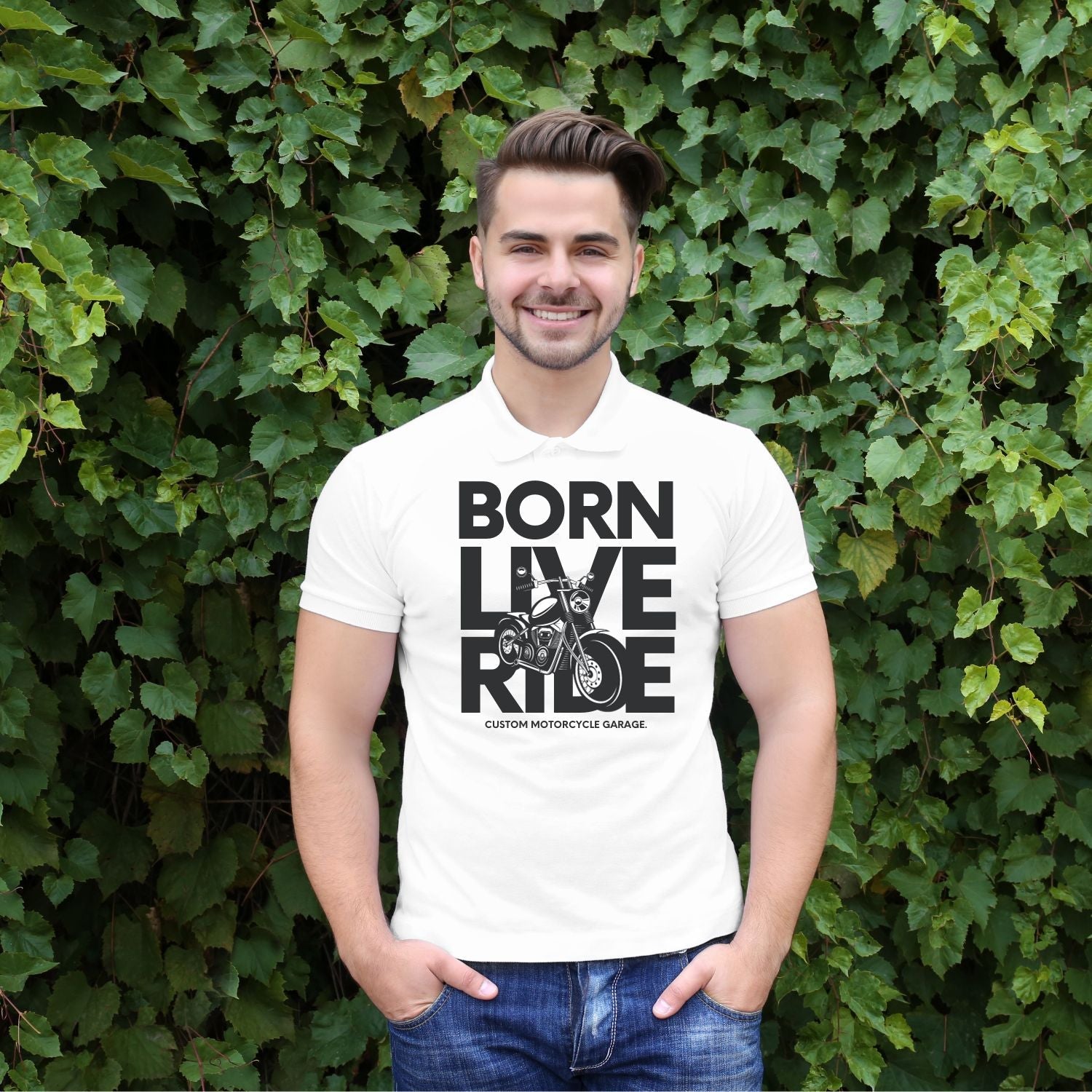 Tricou "born live ride" - Cadouri Personalizate