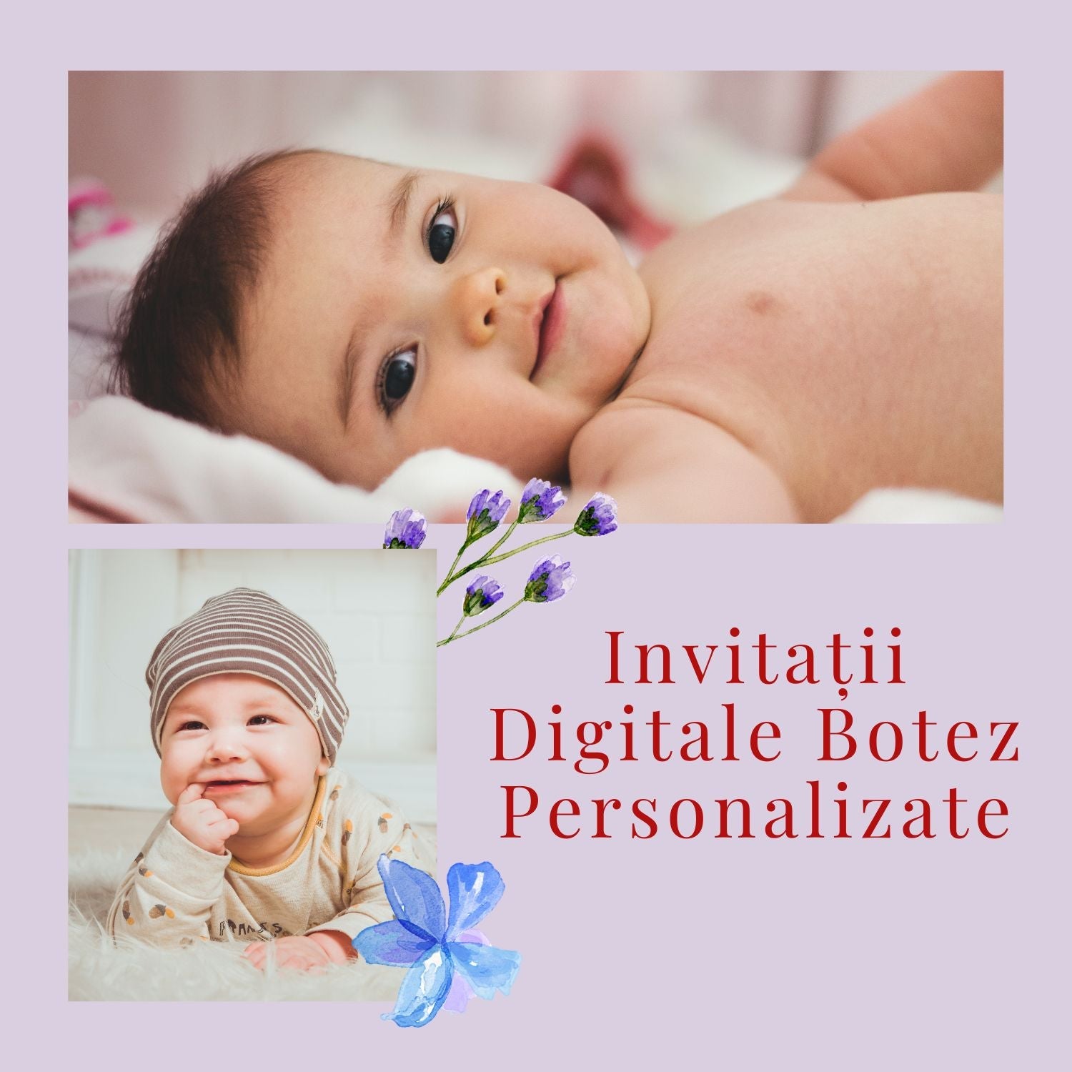 Invitații Digitale Botez Personalizate - Atelier Magic