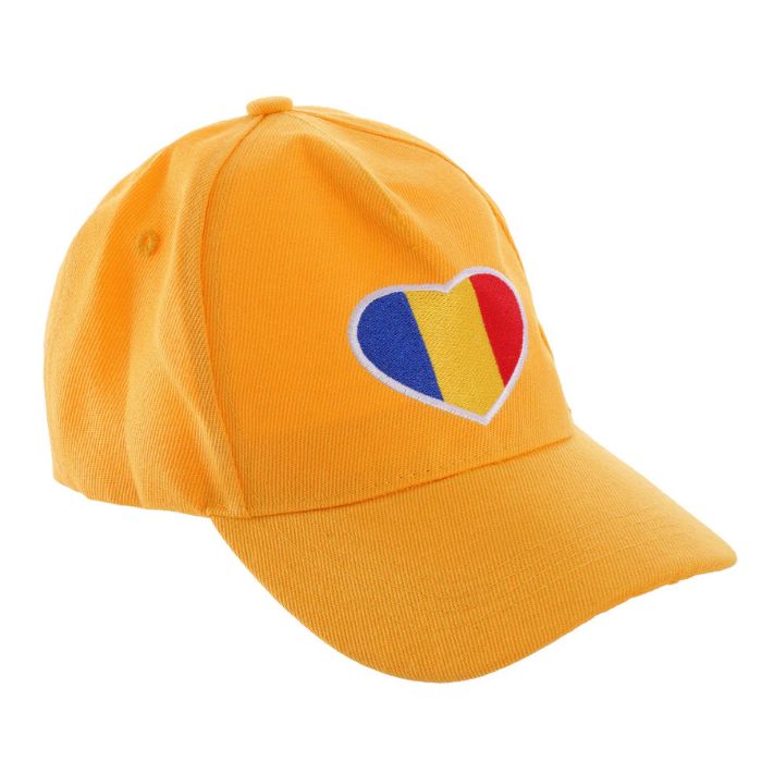 Șapcă Galbenă cu Inimă Tricolor