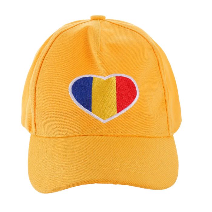 Șapcă Galbenă cu Inimă Tricolor