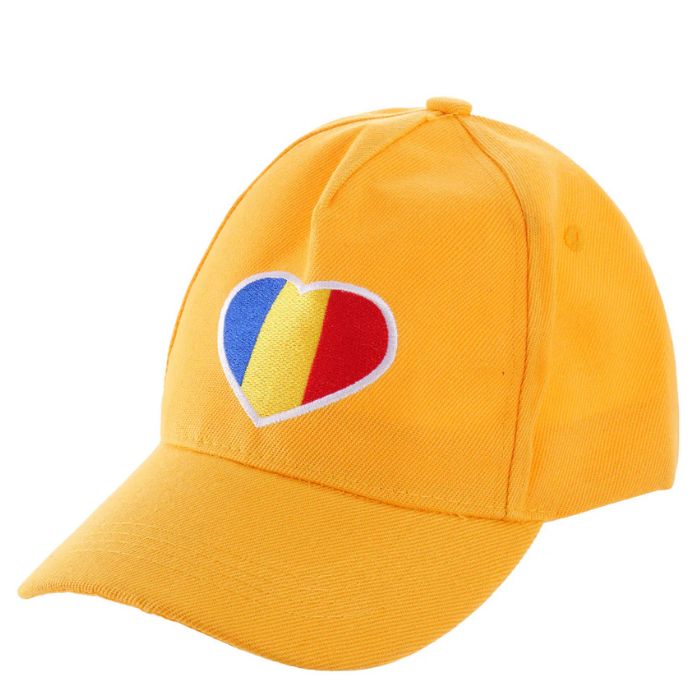 Șapcă Galbenă cu Inimă Tricolor
