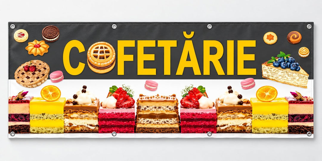 Banner PVC Cofetărie – cu prăjituri - Atelier Magic
