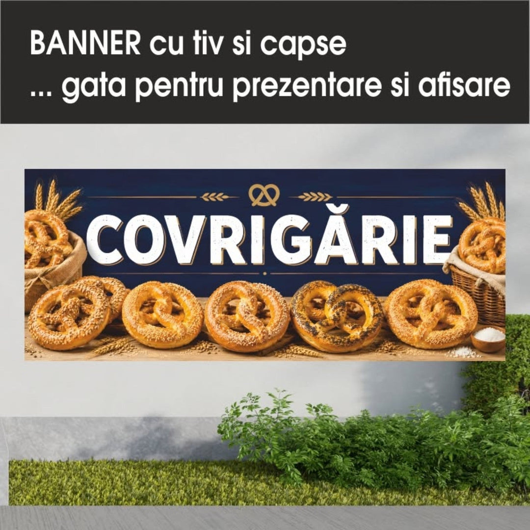 Banner PVC Covrigărie – bleumarin cu covrigi - Atelier Magic