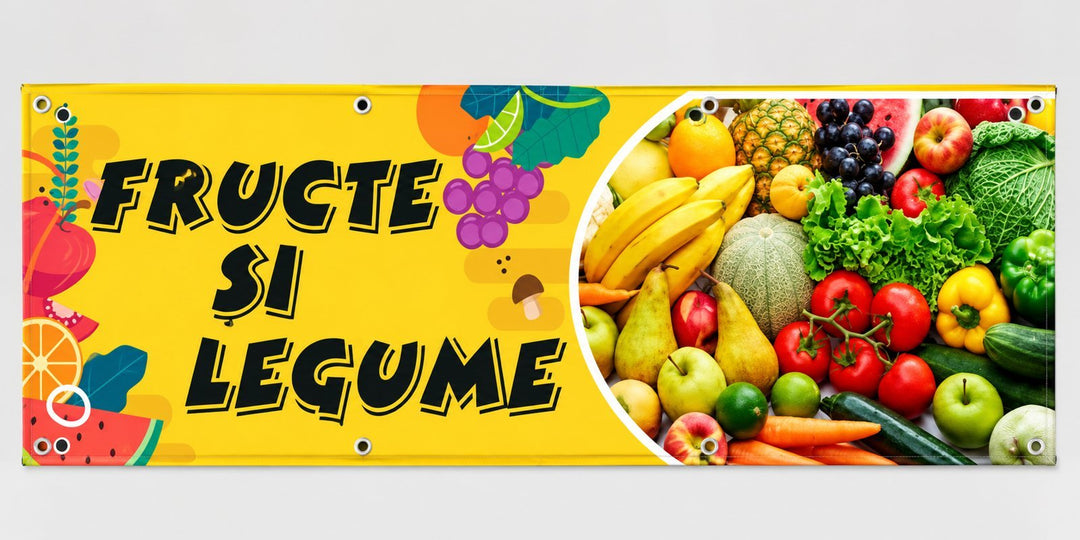 Banner PVC Fructe și legume – galben - Atelier Magic