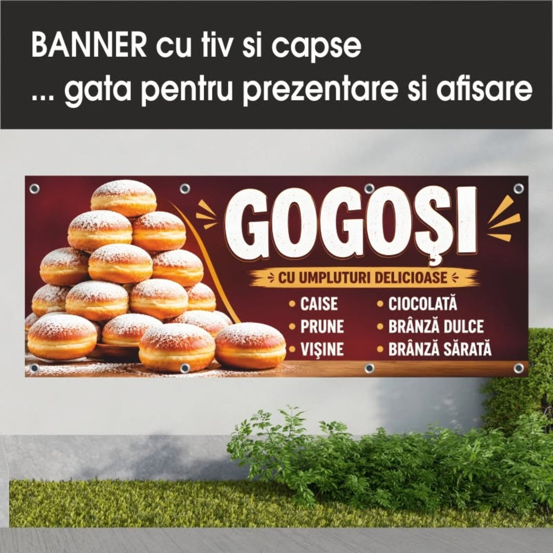 Banner PVC Gogoși – bordo cu umpluturi - Atelier Magic