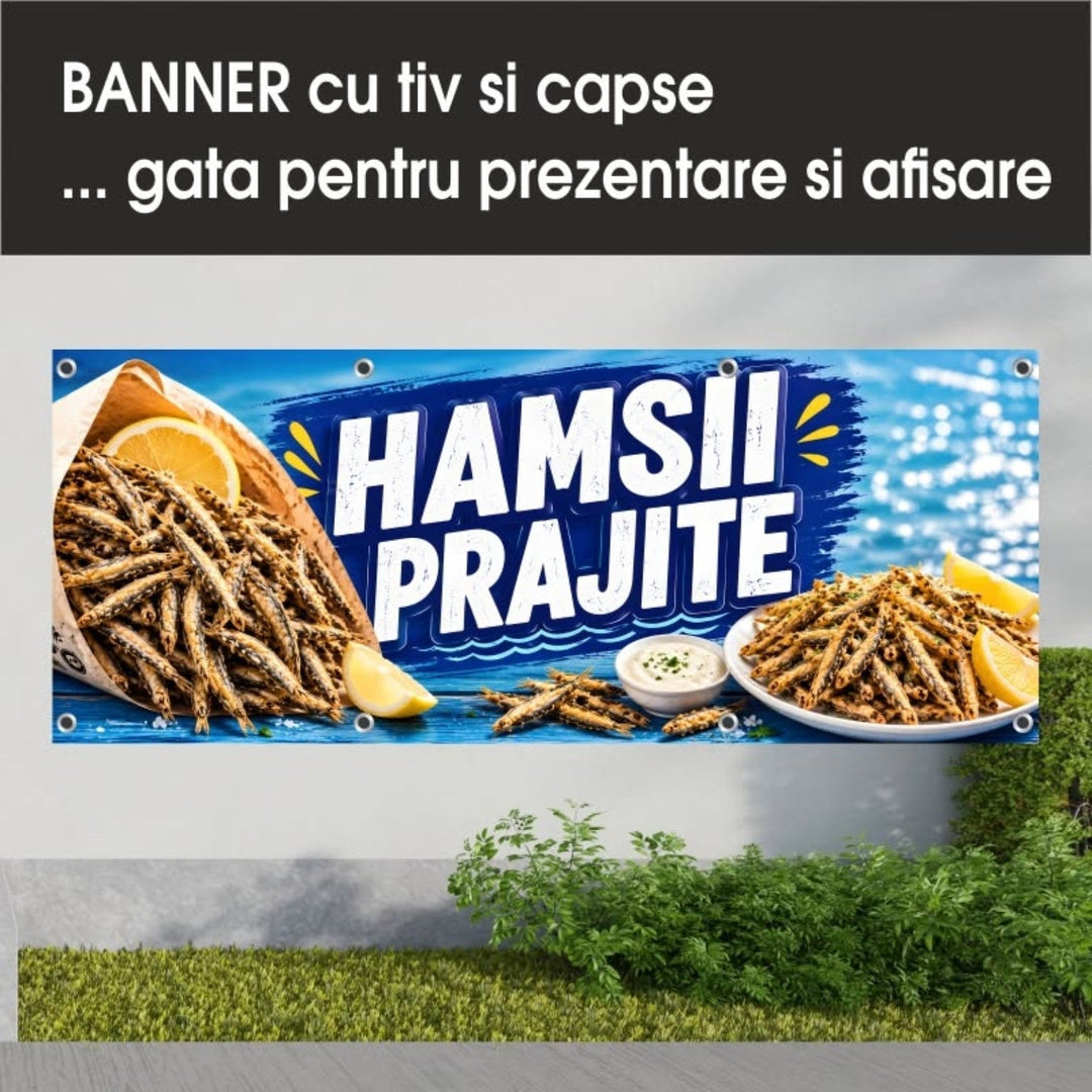 Banner PVC Hamsii prăjite – albastru - Atelier Magic