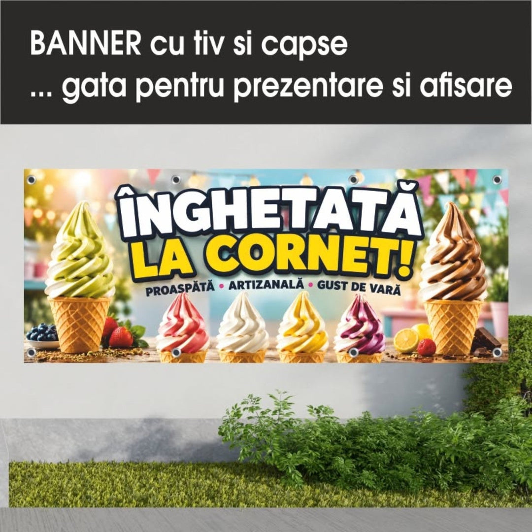 Banner PVC Înghețată la cornet – multicolor - Atelier Magic
