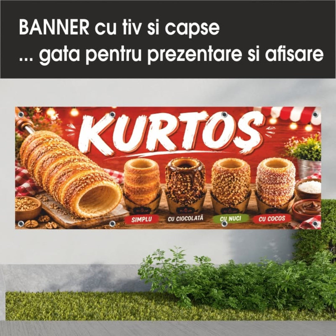 Banner PVC Kurtos – roșu cu sortimente - Atelier Magic