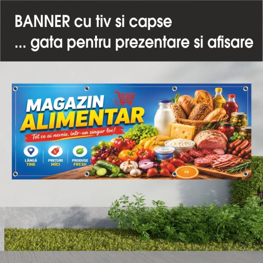 Banner PVC Magazin alimentar – albastru - Atelier Magic
