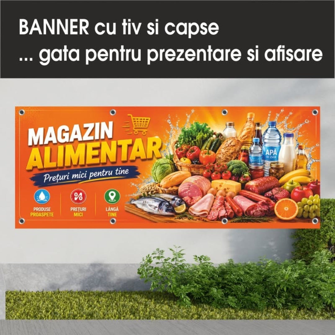Banner PVC Magazin alimentar – portocaliu - Atelier Magic