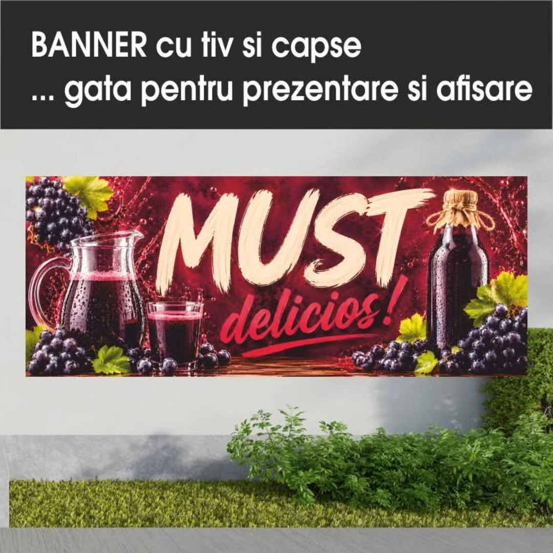 Banner PVC Must – bordo cu struguri - Atelier Magic