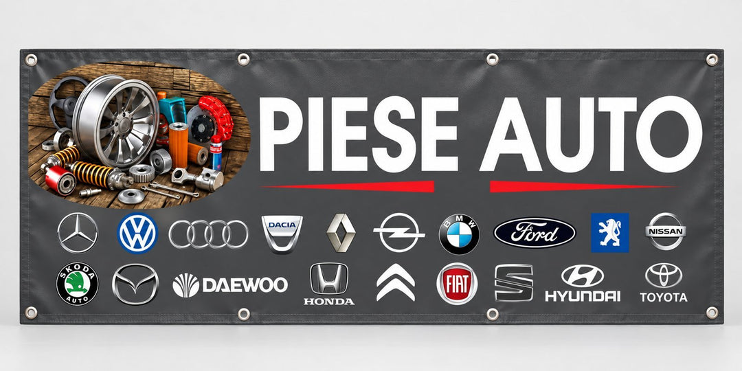 Banner PVC Piese auto – gri - Atelier Magic