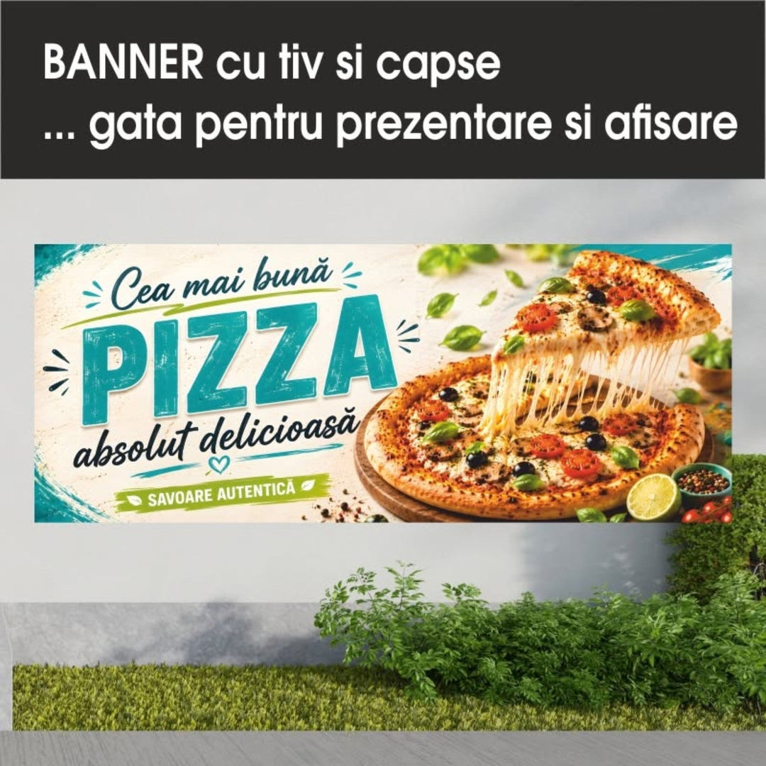 Banner PVC Pizza – crem și turcoaz - Atelier Magic