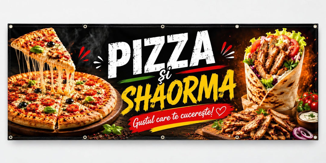 Banner PVC Pizza și shaorma – fast-food - Atelier Magic