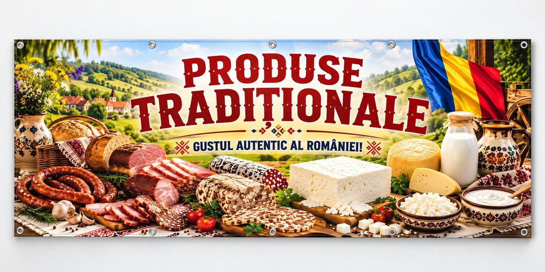 Banner PVC Produse tradiționale – cu tricolor - Atelier Magic