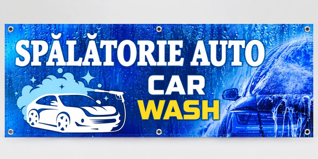 Grafică de banner spălătorie auto – car wash — albastru