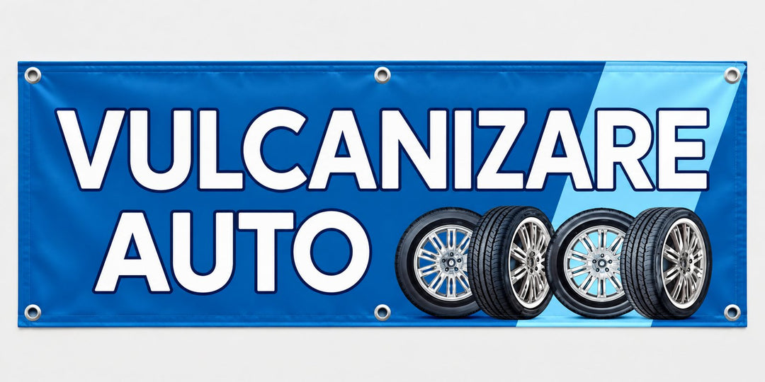 Grafică de banner vulcanizare auto — albastru