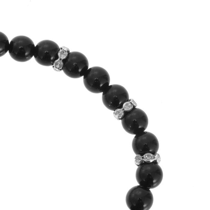 Brățară cu Mărgele negre și Cruciuliță Personalizabilă - Atelier Magic