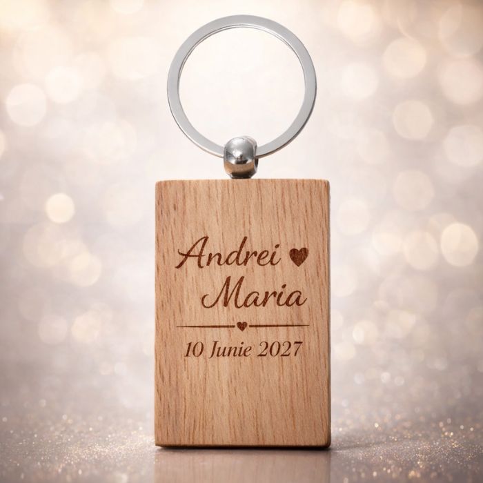 Breloc din Lemn de Fag Personalizabil - Atelier Magic