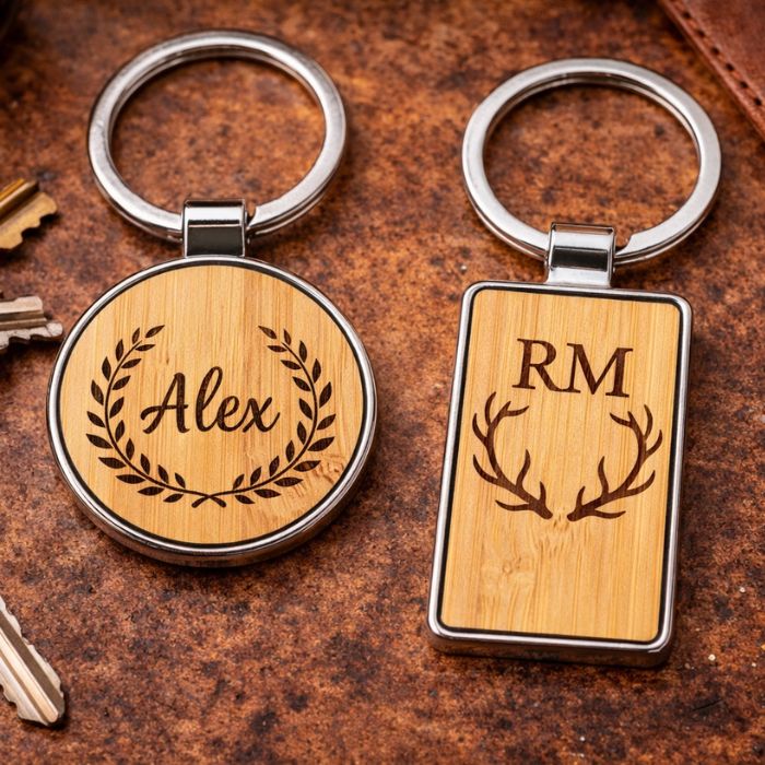 Breloc din Lemn și Metal Personalizat - Atelier Magic