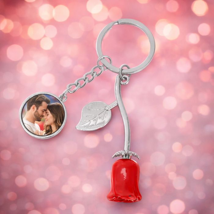 Breloc metalic Trandafir personalizat - Atelier Magic