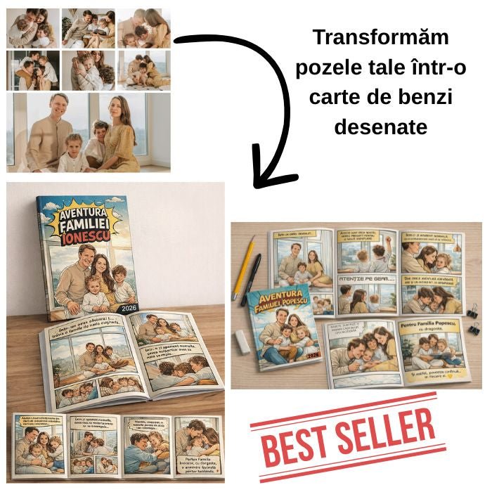 Carte de Benzi Desenate Personalizată - Atelier Magic