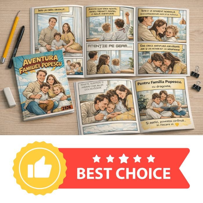 Carte de Benzi Desenate Personalizată - Atelier Magic