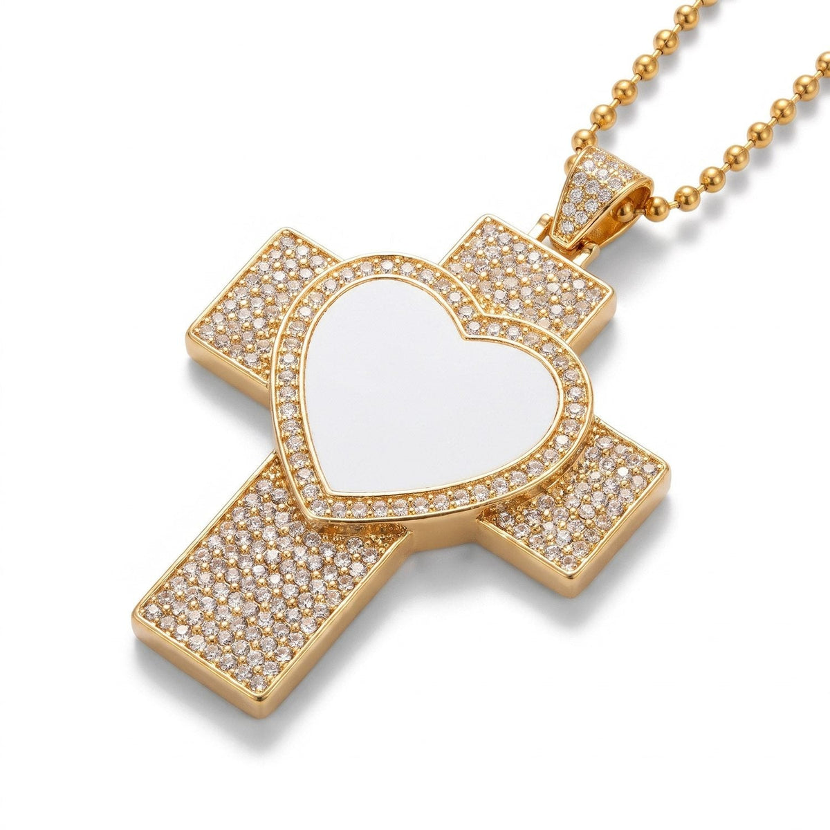 Colier Cruce cu Pietricele Personalizat cu Poză - Atelier Magic