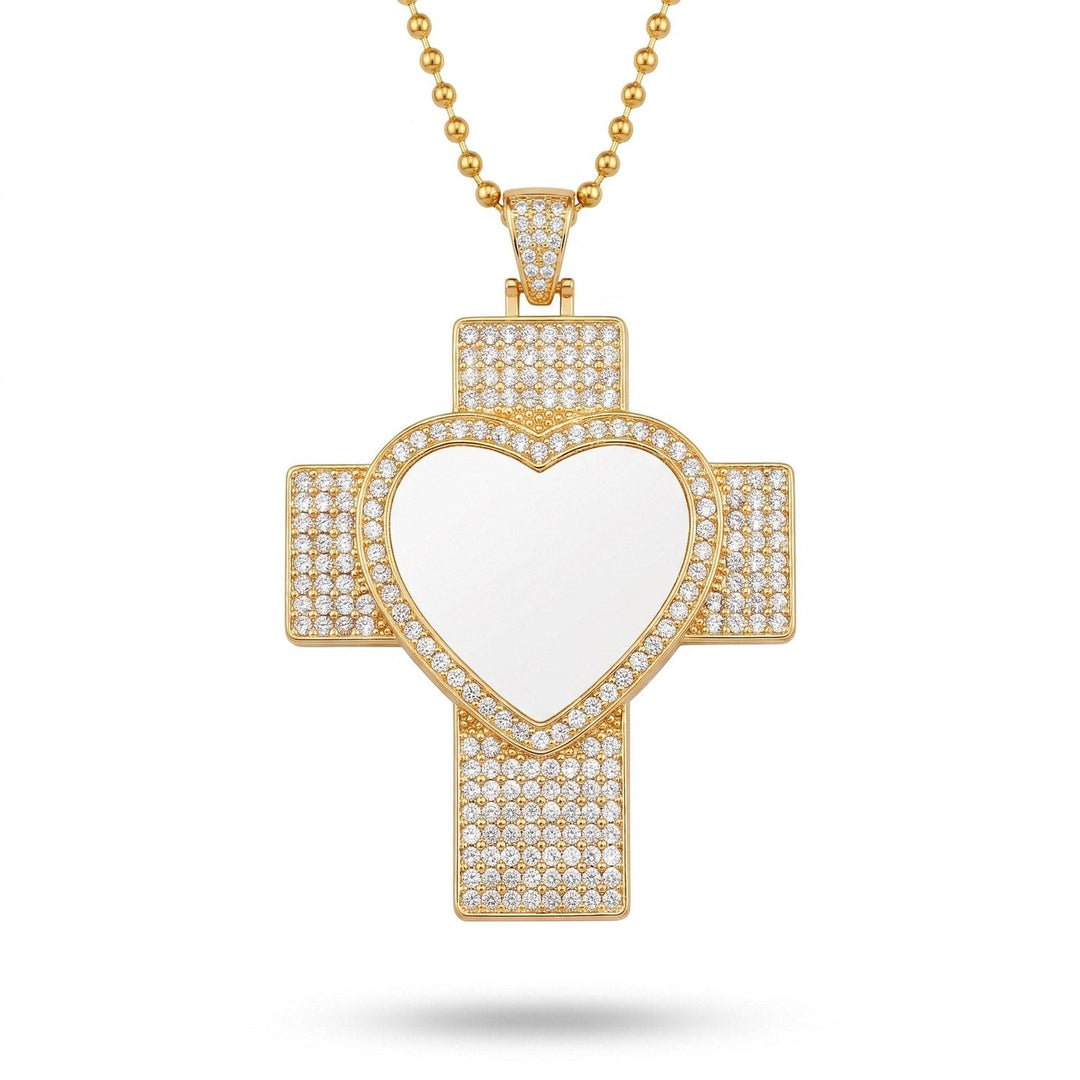 Colier Cruce cu Pietricele Personalizat cu Poză - Atelier Magic