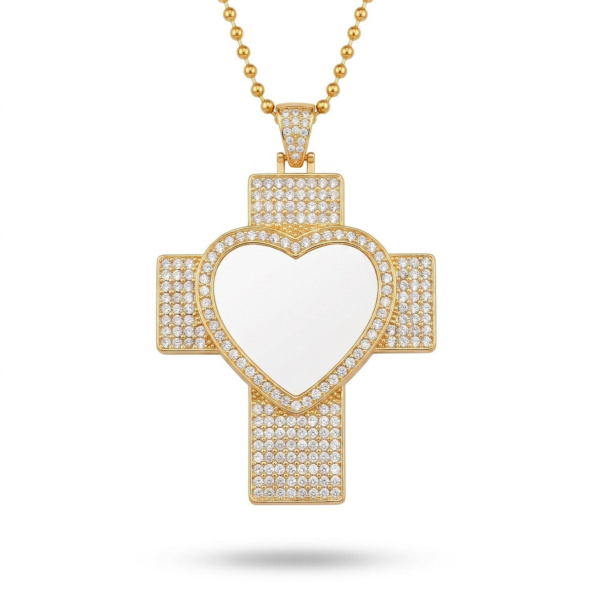 Colier Cruce cu Pietricele Personalizat cu Poză - Atelier Magic