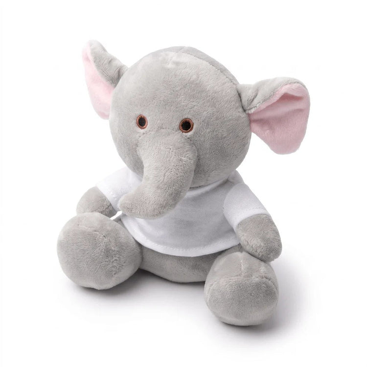 Elefant de pluș personalizabil cu fotografie, nume sau mesaj – 16 cm - Atelier Magic